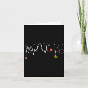 Devoxtee Christmas Tree Heartbeat Funny Christmas Card