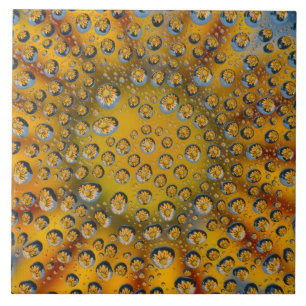 Dew Drop reflection of flower, Crescent City, Tile