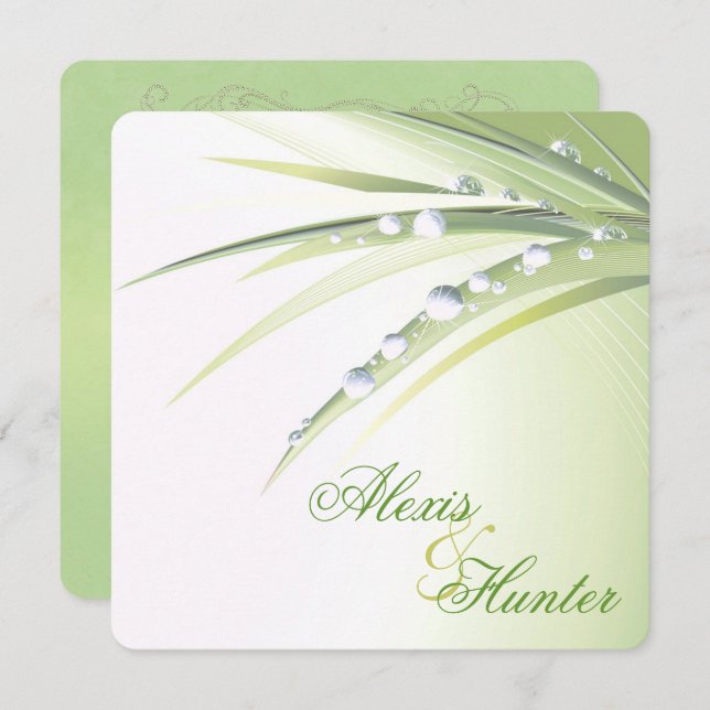 Dew Drop Wedding Invitation (Front/Back)