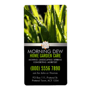 Dew Drops Grass Garden Nature w/ Logo Business