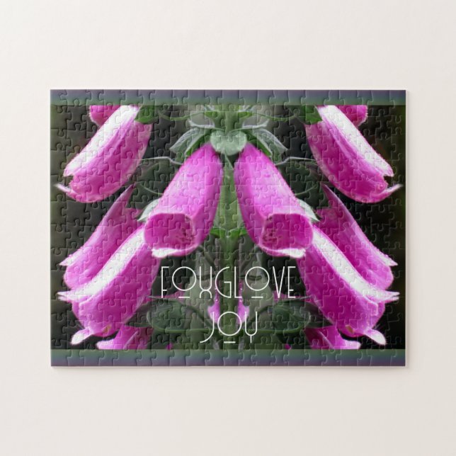 Dew Kissed Pink Foxgloves Blooms Jigsaw Puzzle (Horizontal)