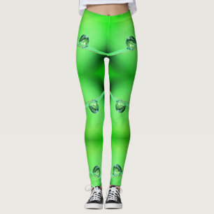 Dew Pattern With Neon and Green Lime Shades Leggings