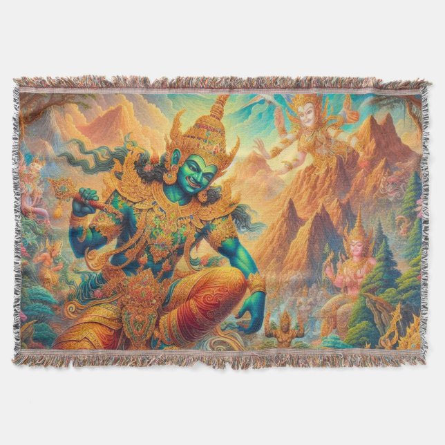 Dewa di Lembah Surgawi Throw Blanket (Front)