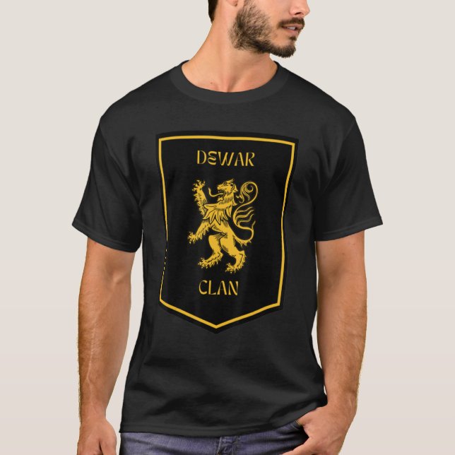 Dewar Clan Scottish Lion Badge T-Shirt (Front)