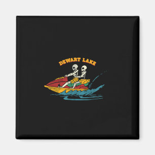 Dewart Lake Indiana Funny Skeleton Jet Ski Retro Magnet
