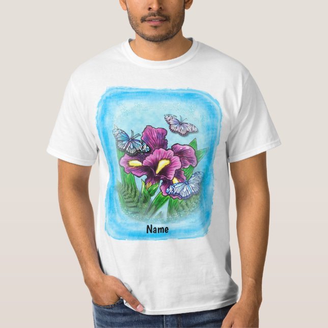 Dewdrop Butterfly Iris  T-Shirt (Front)