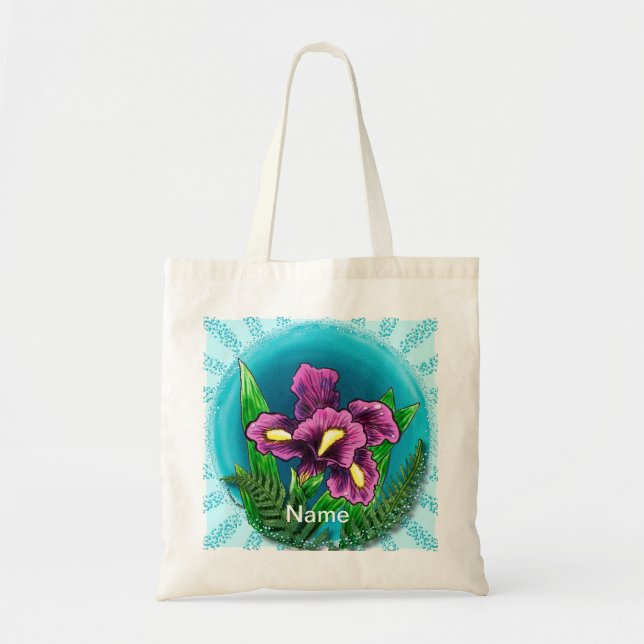 Dewdrop iris tote bag (Front)
