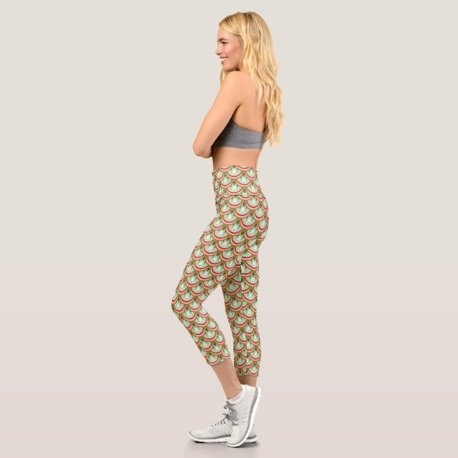 Dewdrop Scales High Waisted Capri Leggings (Left)