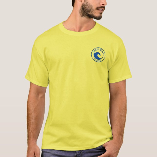 Dewey Beach Blue Ocean Wave Circle Design T-Shirt (Front)