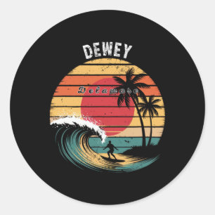 Dewey Beach Delaware Beach Surfing Classic Round Sticker