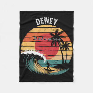 Dewey Beach Delaware Beach Surfing  Fleece Blanket