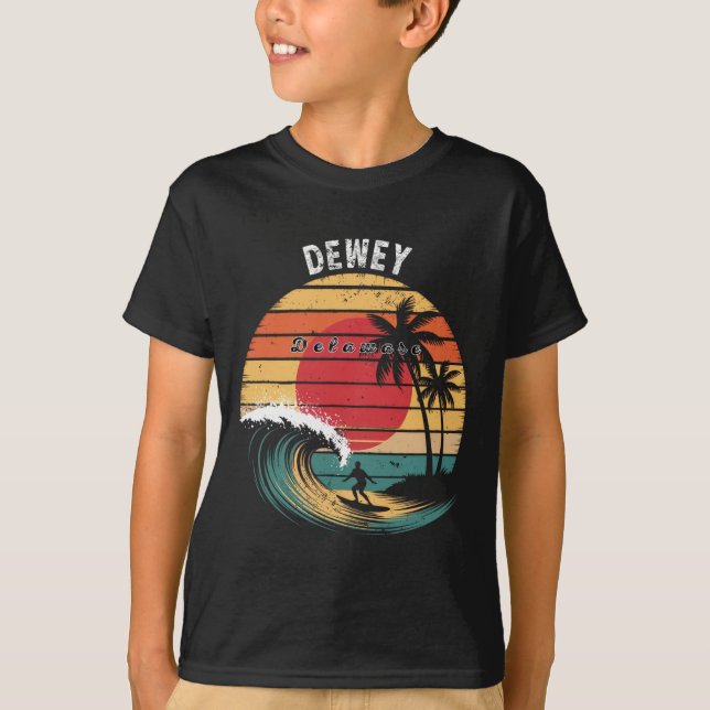 Dewey Beach Delaware Beach Surfing  T-Shirt (Front)