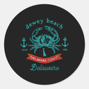 Dewey Beach Delaware Crab Fishing Vacation Souveni Classic Round Sticker