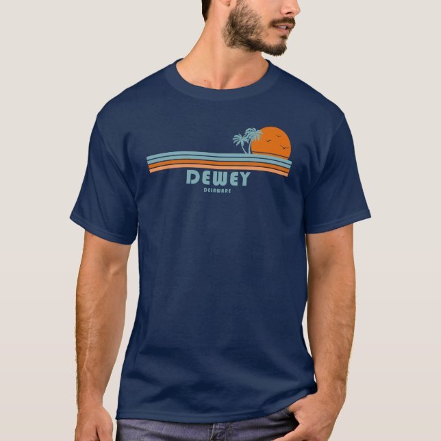 Dewey Beach Delaware Sun Palm Trees T-Shirt (Front)