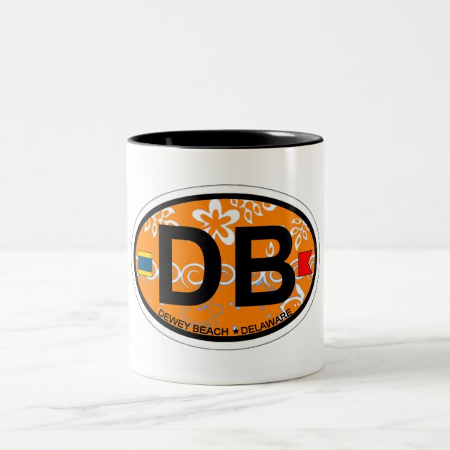 Dewey Beach. Two-Tone Coffee Mug (Center)