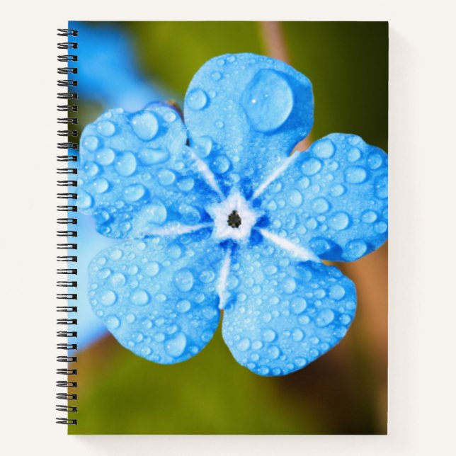 Dewey blue flower Spiral Notebook (Front)