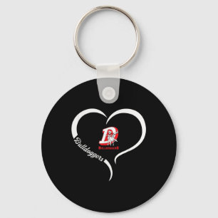 Dewey Bulldoggers Logo Half Heart Slogan Hs  Key Ring