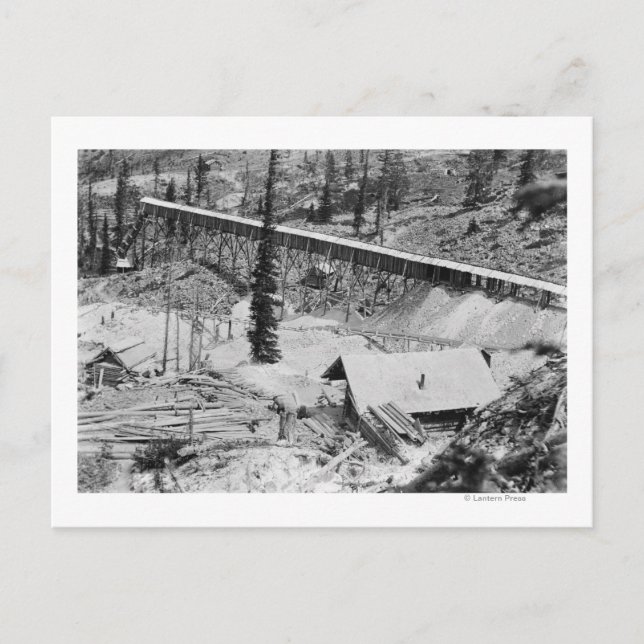 Dewey Gold Mine on Thunder Mountain, Idaho Postcard (Front)