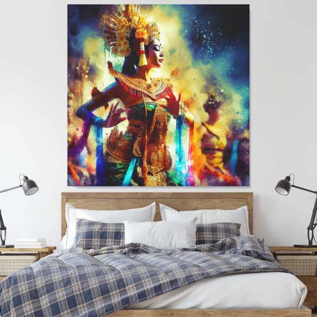 Dewi Tari (Dance Goddess) Canvas Print (Insitu(Bedroom))