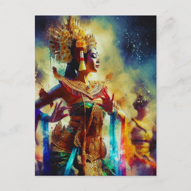 Dewi Tari (Dance Goddess) Holiday Postcard (Front)