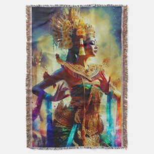Dewi Tari (Dance Goddess) Throw Blanket