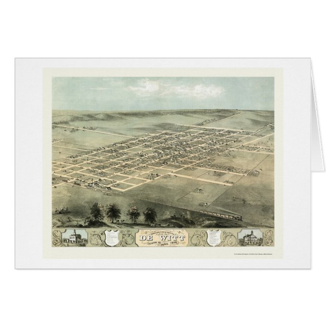 DeWitt, IA Panoramic Map - 1868 (Front Horizontal)