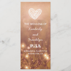 Dewy Grass Rustic Wedding programs Programme