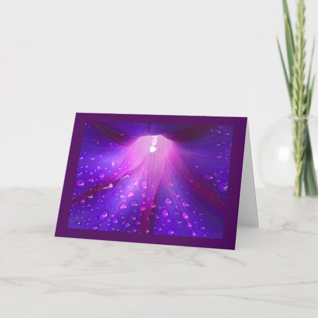 Dewy Morning Glory Blank Card (Front)