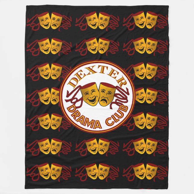 Dexter Drama Large Fleece  Black w/ tragedy masks Blanket (Front)