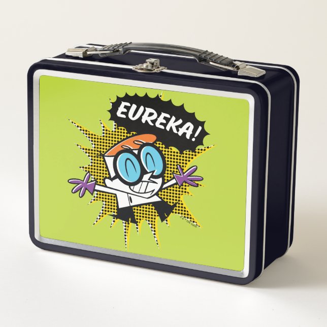 Dexter "Eureka!" Halftone Callout Graphic Metal Lunch Box (Front)