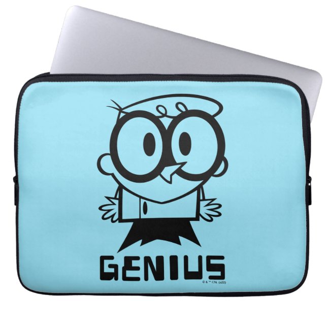 Dexter "Genius" Outline Graphic Laptop Sleeve (Front)
