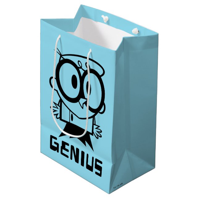 Dexter "Genius" Outline Graphic Medium Gift Bag (Front Angled)