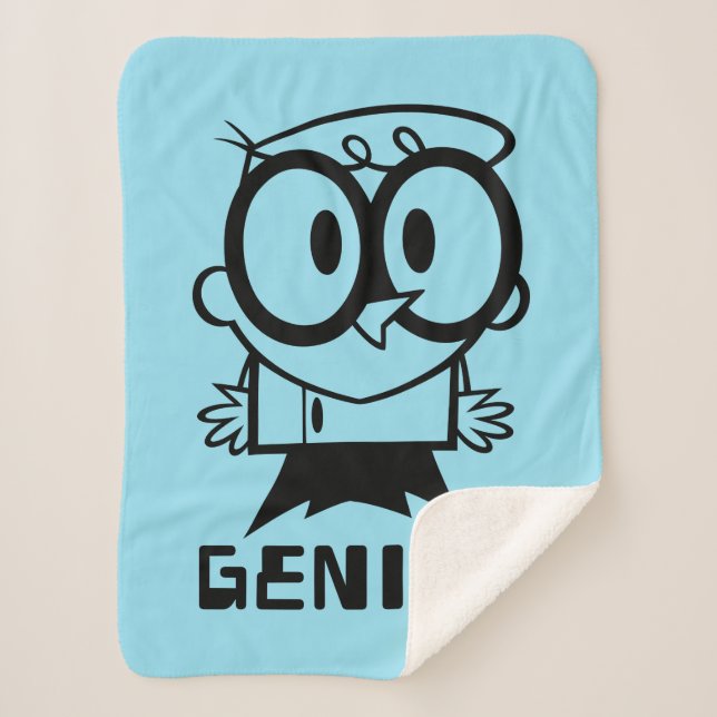 Dexter "Genius" Outline Graphic Sherpa Blanket (Front)