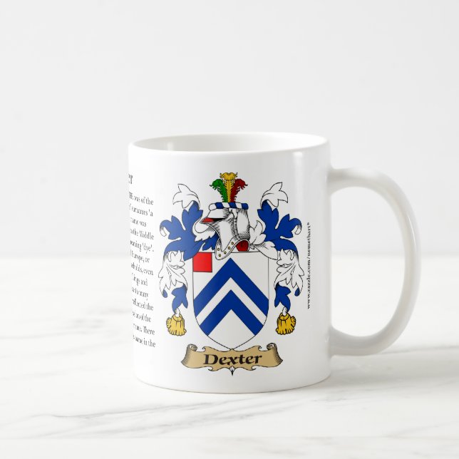 Dexter, the Origin, the Meaning and the Crest Coffee Mug (Right)