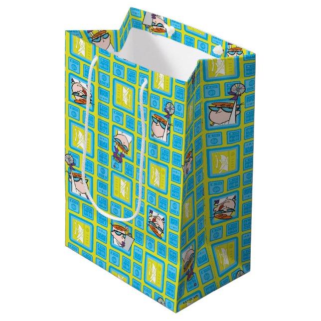 Dexter's Laboratory Experiments Pattern Medium Gift Bag (Front Angled)