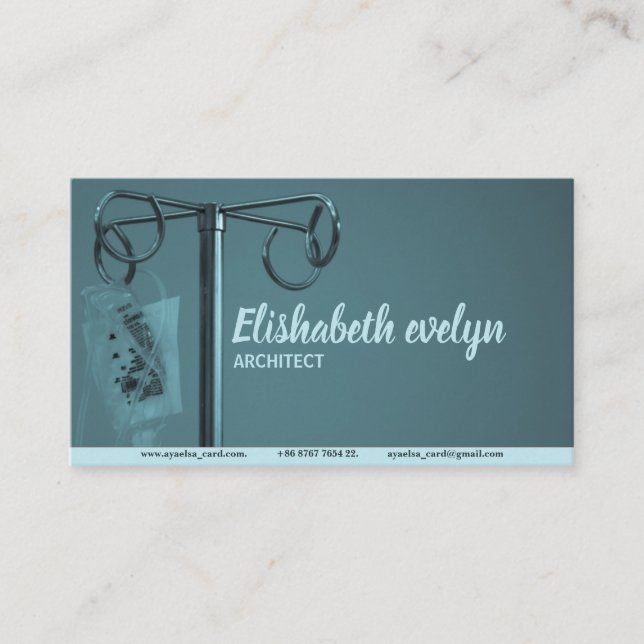 dextrose hanging on stainless steel IV stand Business Card (Front)