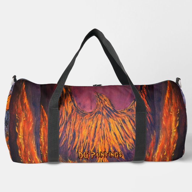 DG Paintings Fire Phoenix  Duffle Bag (Front)