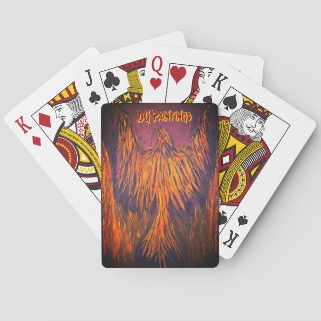 DG Paintings Fire Phoenix  Playing Cards (Back)