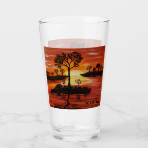 DG Paintings Sunset Reflection Glass