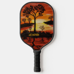 DG Paintings Sunset Reflection Pickleball Paddle