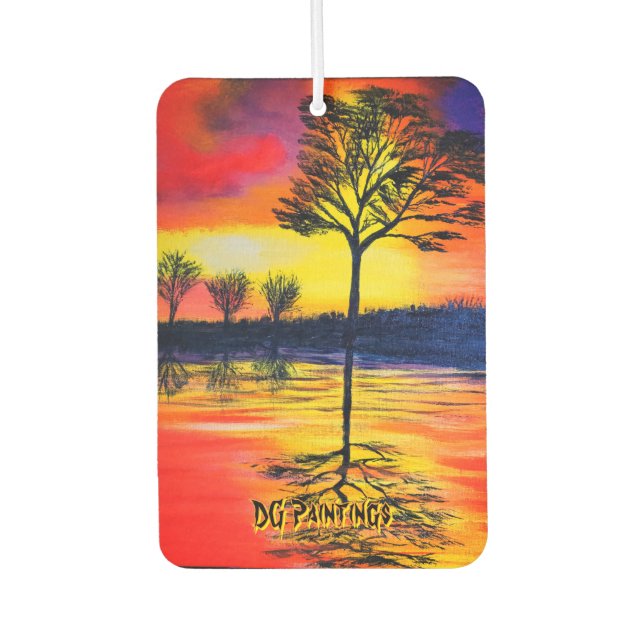 DG Paintings Warm Sun Reflections Car Air Freshener (Front)