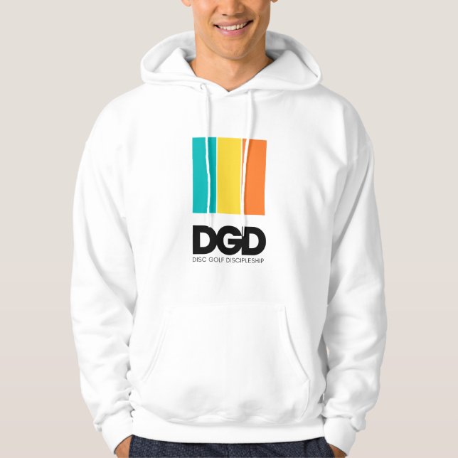 DGD Striped Logo Hoodie (White) (Front)