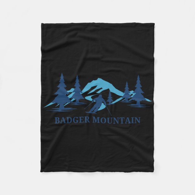 Dger Mountain Washington Ski Resort Skiing Skier  Fleece Blanket (Front)