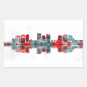 Dhaka Bangladesh Skyline Rectangular Sticker