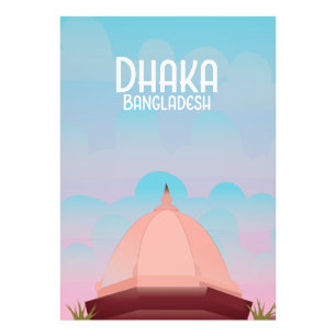 Dhaka Bangladesh Vintage style travel poster. Photo Print