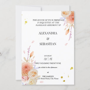 Dhalia & Roses Wedding Invitation
