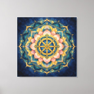 Dhamar Lotus Mandala Canvas Print