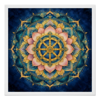 Dhamar Lotus Mandala Poster
