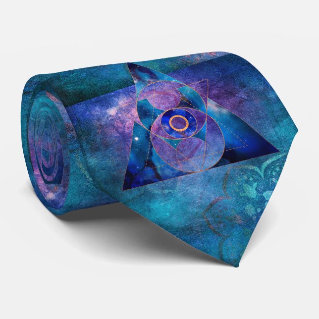 Dharma Sacred Geometry Galaxy Neck Tie (Rolled)