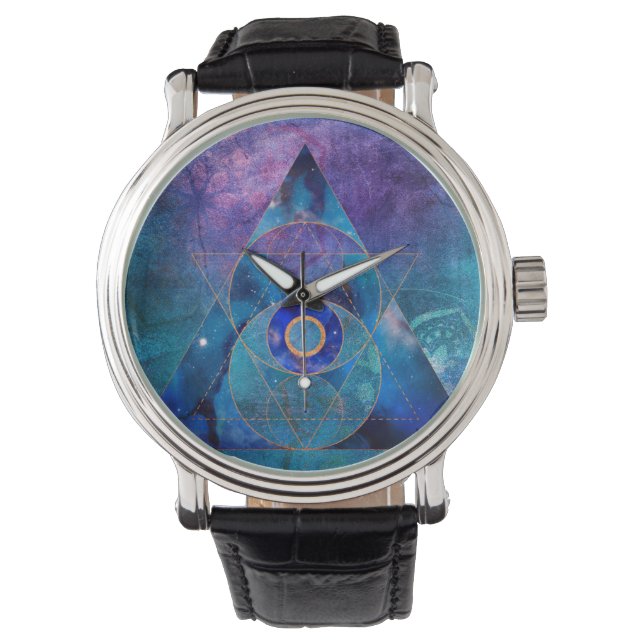 Dharma Sacred Geometry Galaxy Triangle  Watch (Front)
